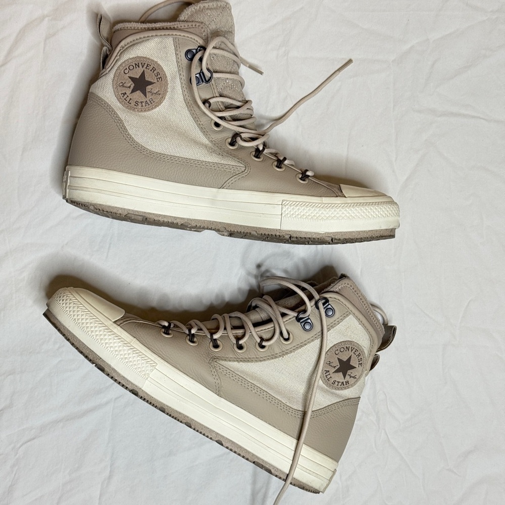 Beige Converse Hi Tops